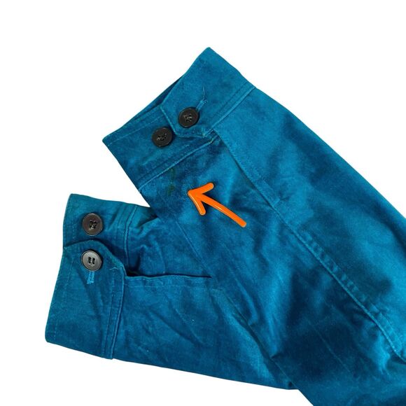 Covington Blazer Womens 14 Blue Velour Jacket Career Professional Work Office - Picture 5 of 16